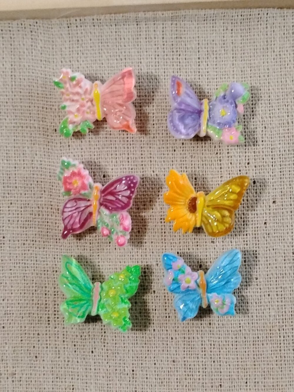 6 Pc Large Butterflies Memo Push Pins Bulletin Board Tack Pins